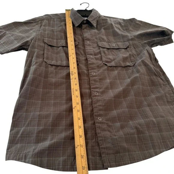 Patagonia Mens Brown Plaid Short Sleeve Snap Front Shirt 54070SS Size M - Picture 3 of 9